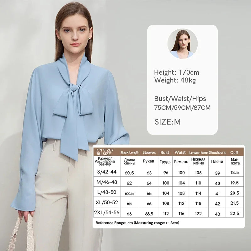 AMII Minimalist Women's Premium Chiffon Blouse 2025 Autumn New Elegant French Luxury Commuter Basic Loose Shirt Tops 12541048
