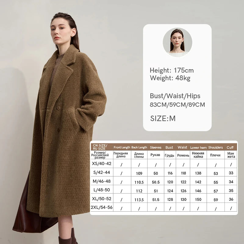 Amii Fur Coat 2025 Winter New Minimalist Double Breasted Women's Fur Coat Loose Warm Elegance Versatile Fur Jacket Long 12524034