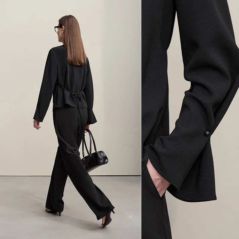 Amii Women's Blouse 2026 Spring New Elegant Commuter Crew Neck Lace Chiffon Women's Shirt Loose Versatile Elegant Top 12681001