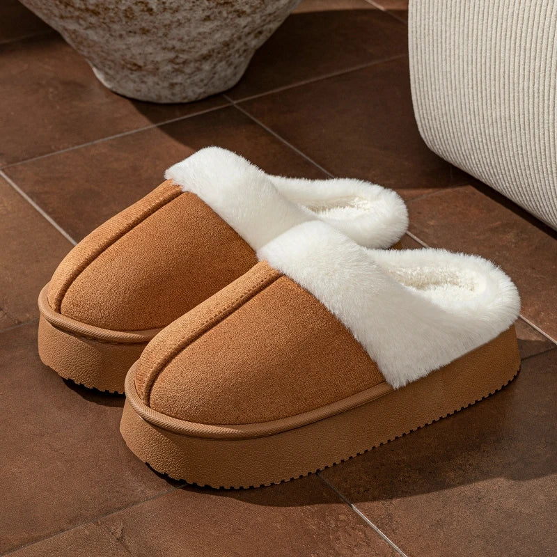 Winter Leisure Simple Women's Slippers Indoor Warm Fashion Soft Thick Sole Outdoor Comfort Anti-slip Slippers Boot Couple Shoes