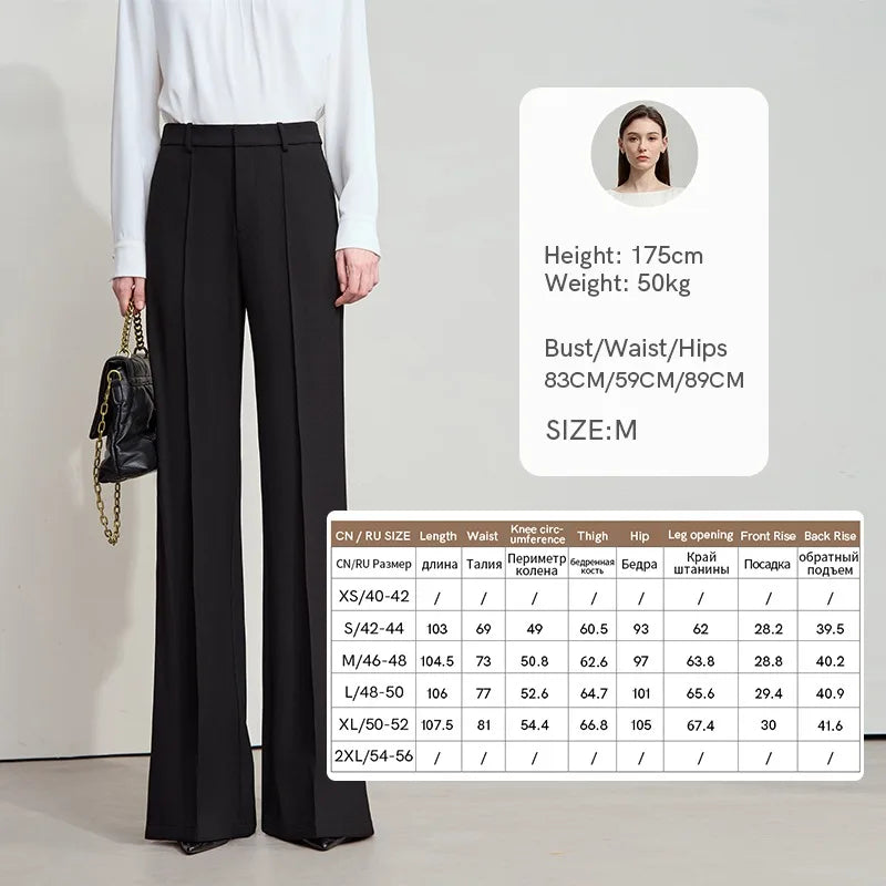 AMII Minimalist Women Casual Pants 2025 Autumn Fashion Black Wide Leg Pants Anti Wrinkle Loose Trousers Women's Clothes 12523100