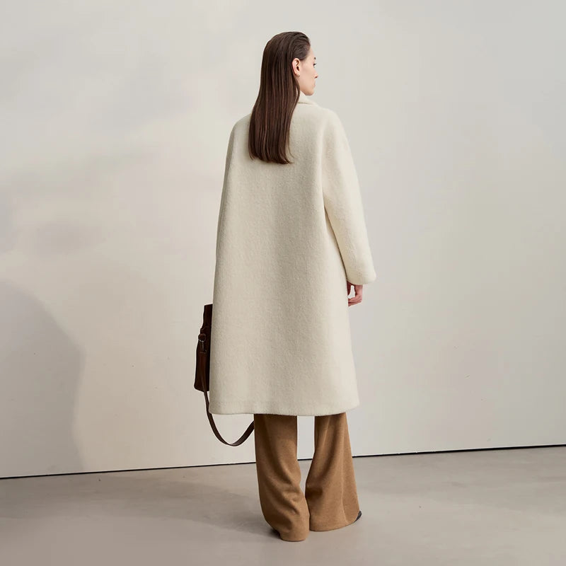 Amii Fur Coat 2025 Winter New Minimalist Double Breasted Women's Fur Coat Loose Warm Elegance Versatile Fur Jacket Long 12524034