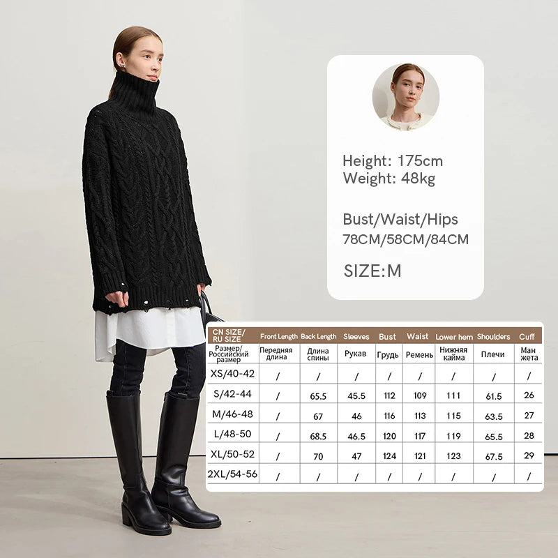 Amii Turtleneck Sweaters For Woman 2025 Winter New Warm Retro Long Sleeves Sweater Loose Pullover Knitting Women's Top 12544155