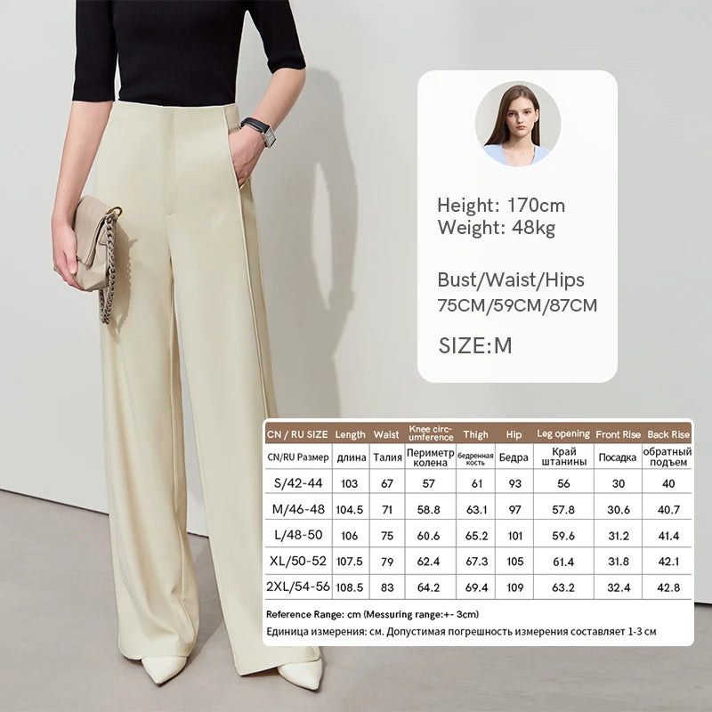 Amii Minimalist Commute Versatile Moisture Absorption Anti Penetration Wide Leg Pants 2025 Autumn New Casual Trousers 12511031