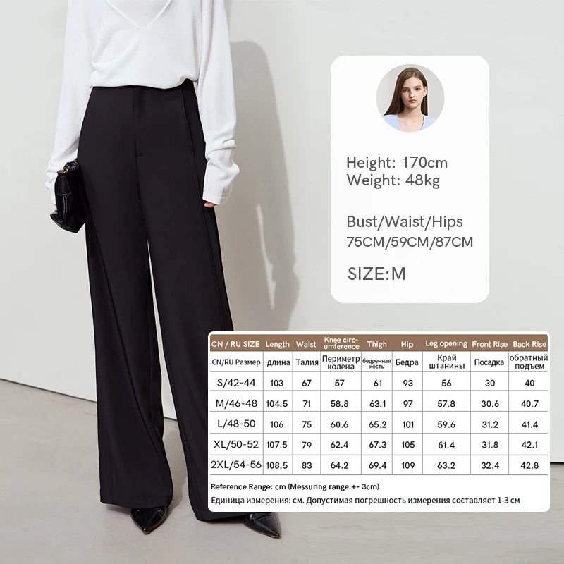 Amii Minimalist Commute Versatile Moisture Absorption Anti Penetration Wide Leg Pants 2025 Autumn New Casual Trousers 12511031