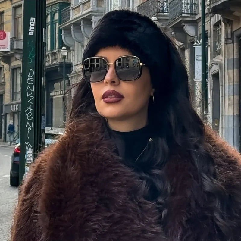 New Winter Fluffy Faux Fur Headband Hat for Women