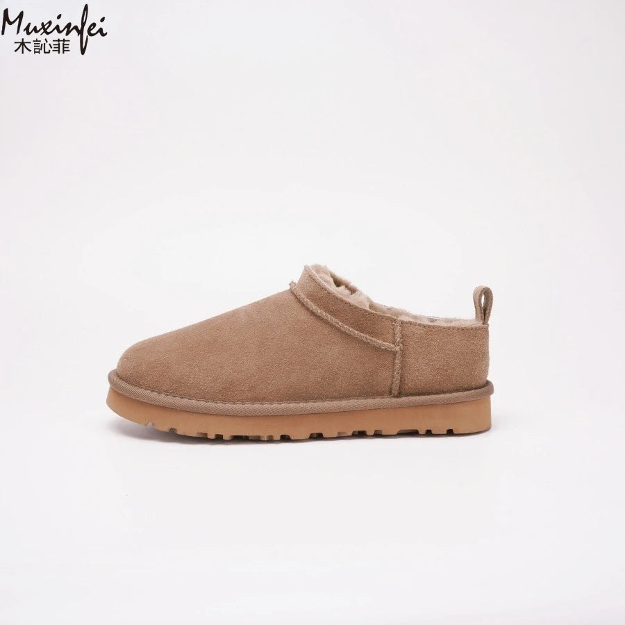 2025 Winter New Women's Fashionable Comfortable Casual Classic Mini Sheepskin Wool Integrated Snow Boots Short Cotton Shoes