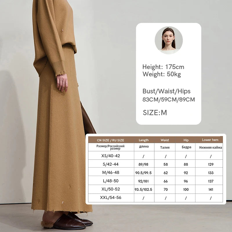 AMII Women's Skirt 2025 Autumn New Minimalist Solid Color Clothing Ladies Casual Versatile Long A-Line Skirts For Woman 12554006