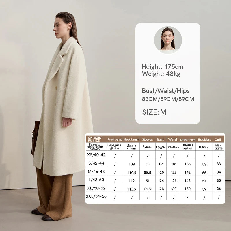 Amii Fur Coat 2025 Winter New Minimalist Double Breasted Women's Fur Coat Loose Warm Elegance Versatile Fur Jacket Long 12524034